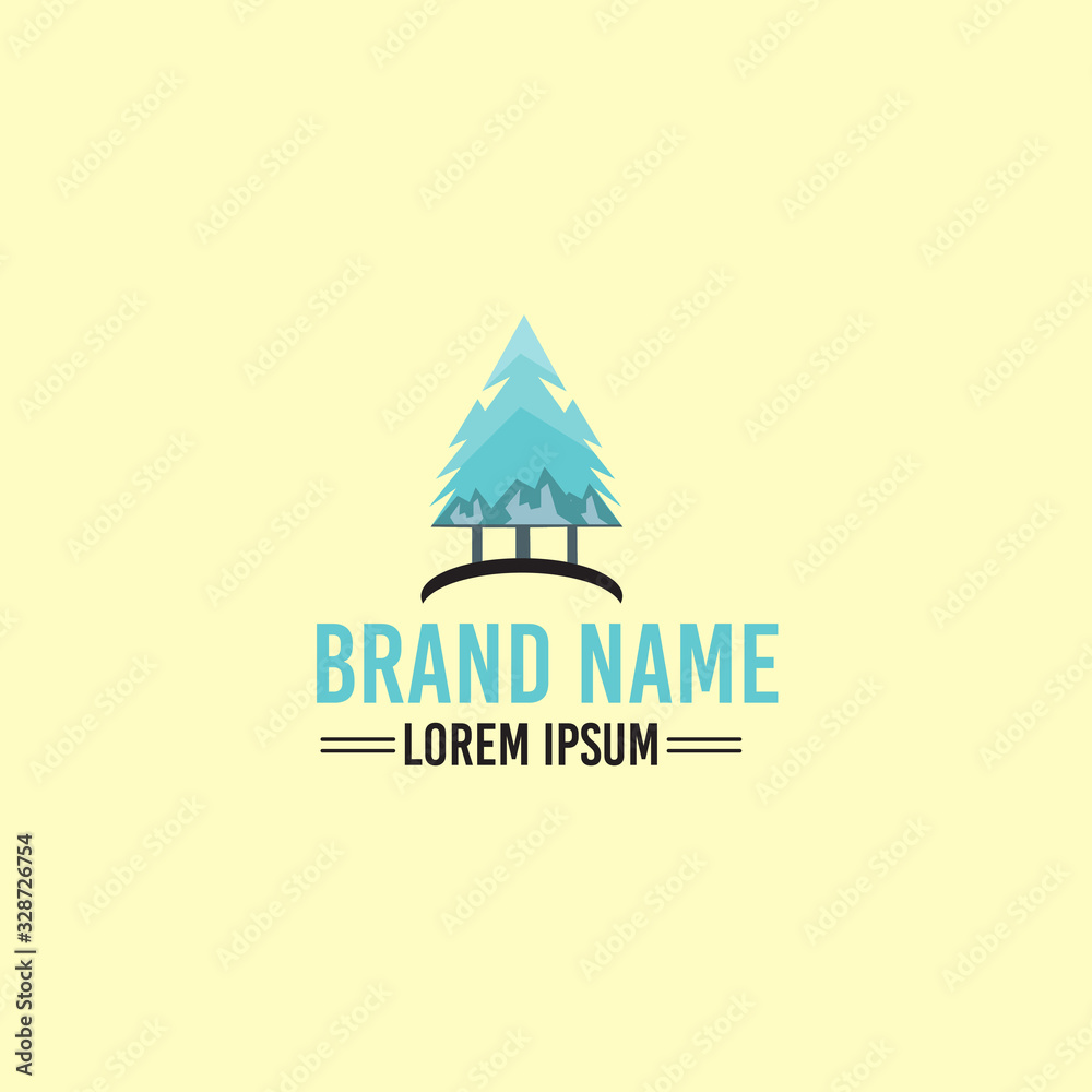 Template_Mountain tree logo for your business