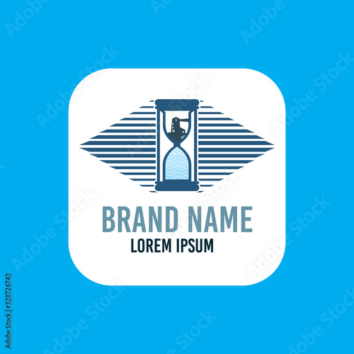 Template Marcus logo inside the clock for your company