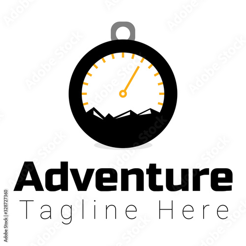 adventure logo time mountain stop watch