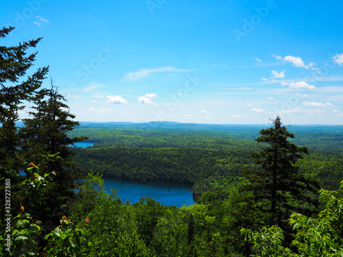 Scenic view of lake in the mountains