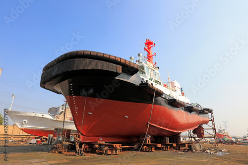 Ships under construction in shipyards, Luannan County, Hebei Province, China