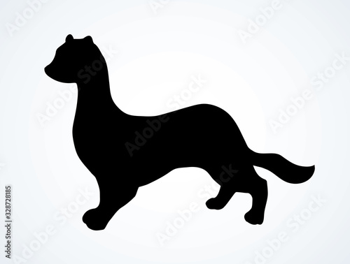 Least weasel. Vector drawing icon