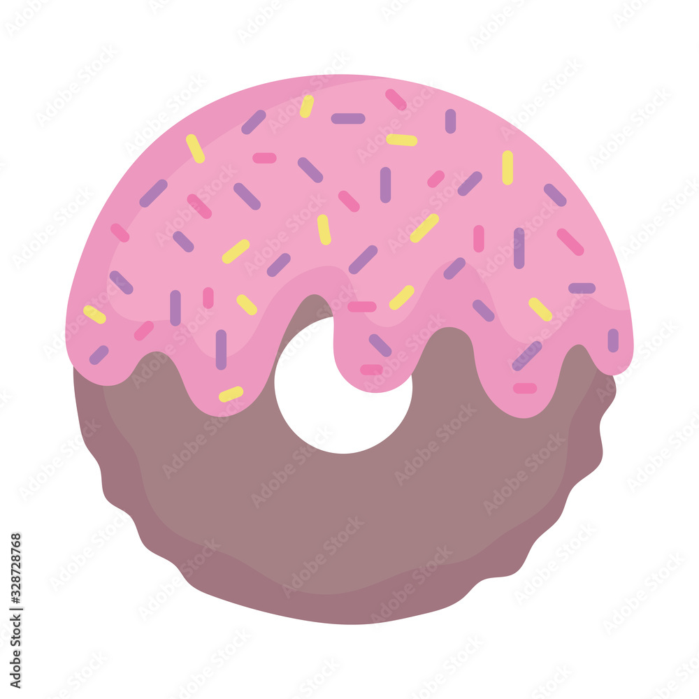 donut glazed chips sweet cartoon icon style design