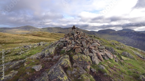 Large stone cairn on Middle Fell photo