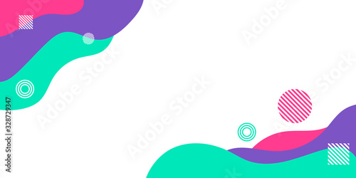 Wave Liquid Memphis Presentation Background. Vector illustration design for presentation, banner, cover, web, flyer, card, poster, wallpaper, texture, slide, magazine, and powerpoint. 