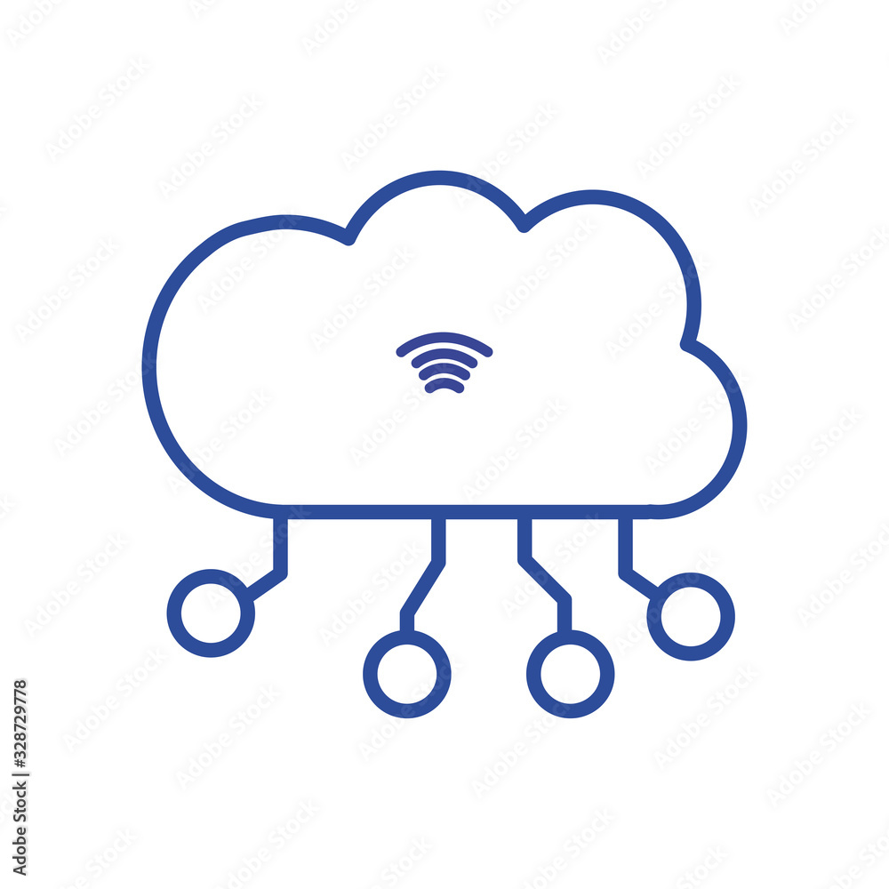 Isolated cloud computing line style icon vector design Isolated cloud computing line style icon vector design