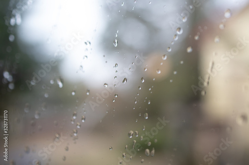 rain drops on window, drops on the glass, emptiness, pandemic, epidemic © Robert