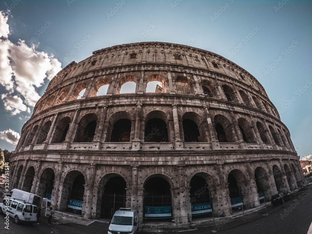 Exterior Roman Coliseum, Italy. 