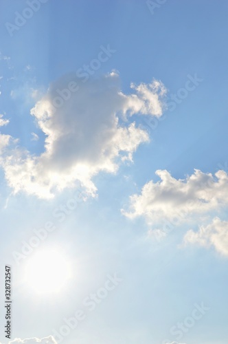 blue sky with clouds nature background.