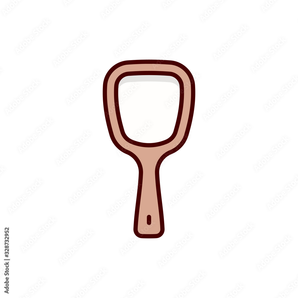 Hand Mirror Vector Filled Outline Icon style illustration. Hand Mirror Vector Filled Outline Icon style illustration.
