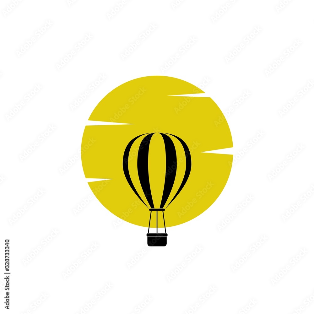 Fototapeta premium Hot air balloon flying icon isolated on white background