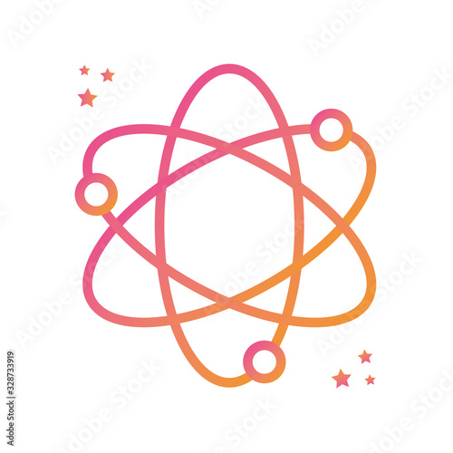 Isolated chemistry atom gradient style icon vector design