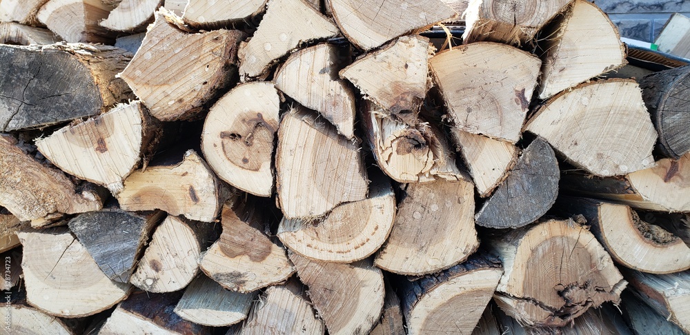 Background of dry chopped firewood logs piled up Background of dry chopped firewood logs piled up