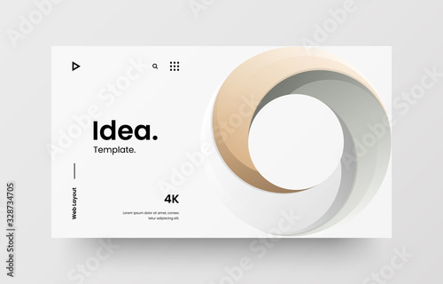 Creative horizontal website screen part for responsive web design project development. Abstract geometric pattern banner layout mock up. Corporate landing page block vector illustration template.