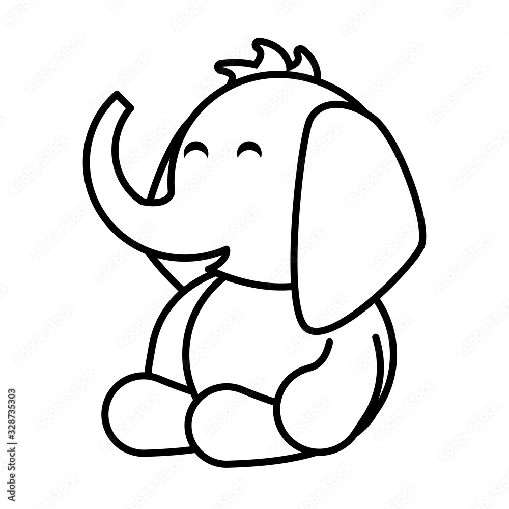 Fototapeta premium elephant on white background, baby toys