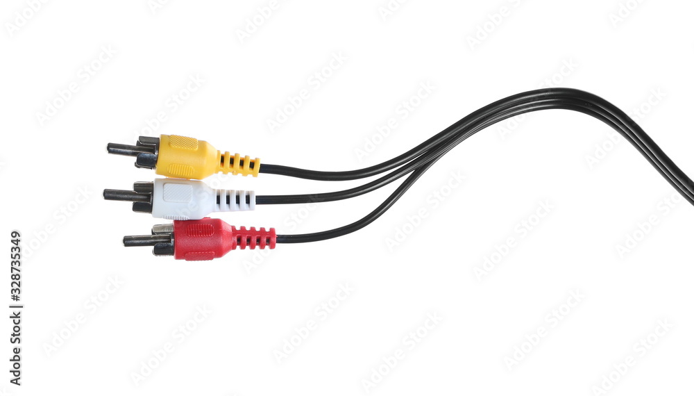 Colorful jack plug isolated on white background, with clipping path Colorful jack plug isolated on white background, with clipping path