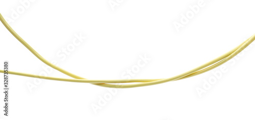 Yellow internet cable isolated on white background