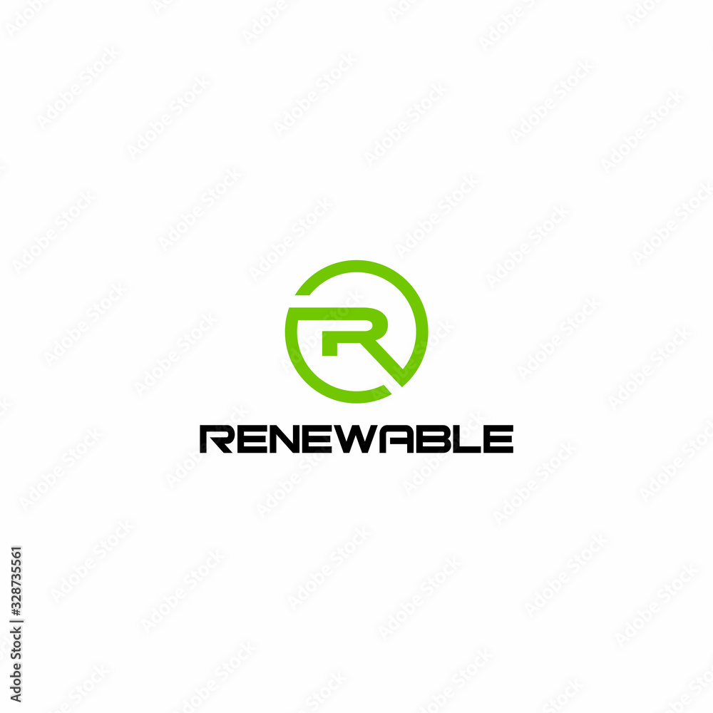Creative logo design of letter R and circle shape with white background - EPS10 - Vector.