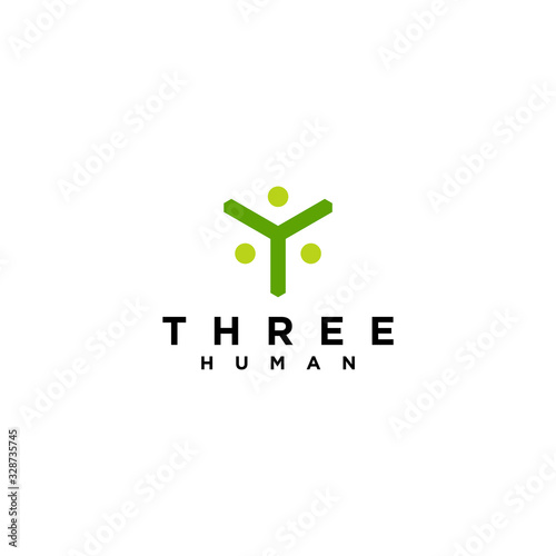 Simple and modern logo design of human with white background - EPS10 - Vector.