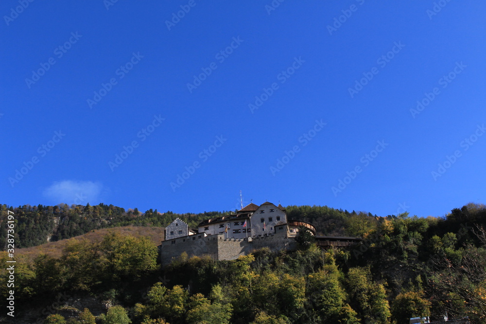 Vaduz Castle (Schloss Vaduz) in the capital city Vaduz in Liechtenstein. It was built in 12th century. It is the palace and official residence of the Prince of Liechtenstein.