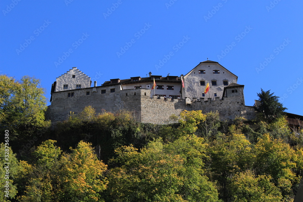 Vaduz Castle (Schloss Vaduz) in the capital city Vaduz in Liechtenstein. It was built in 12th century. It is the palace and official residence of the Prince of Liechtenstein.