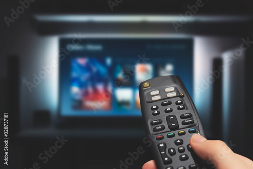 VOD service on television. TV streaming concept