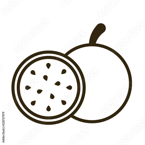 pitahaya on white background, line style icon