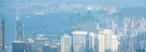 Photography Modern Blurred City. Concept Hong Kong 2.0