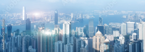 Modern Blurred City. Concept Hong Kong 2.0