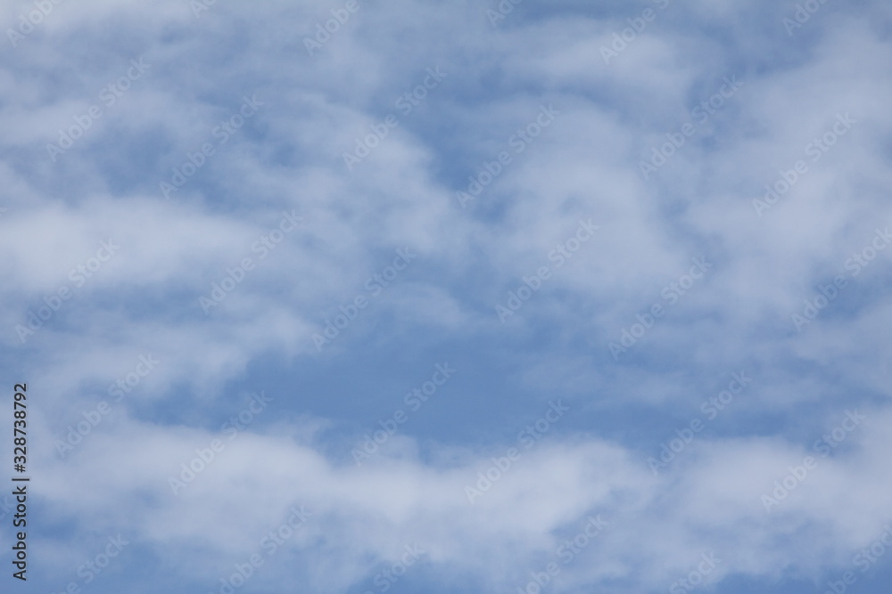 Fluffy White Clouds In A Blue Sky