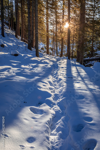 Wonderful sunbeam at winter...