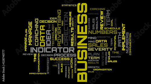 Yellow word cloud concept illustration. Beautiful colorful business words cloud background photo