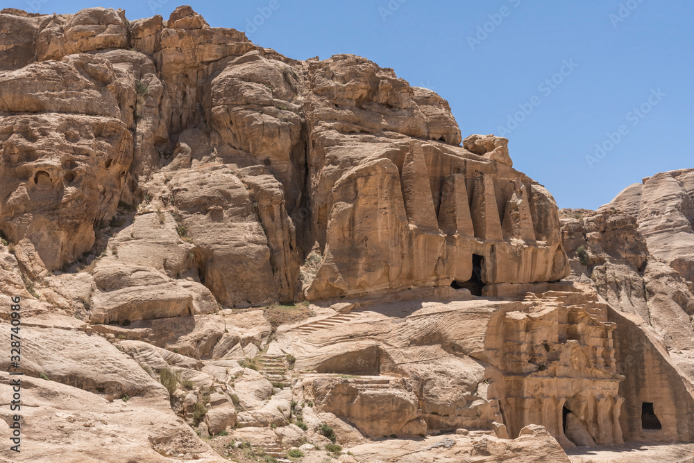 Petra, in Jordan, 'Rose City', one of the most precious cultural properties of man's cultural heritage