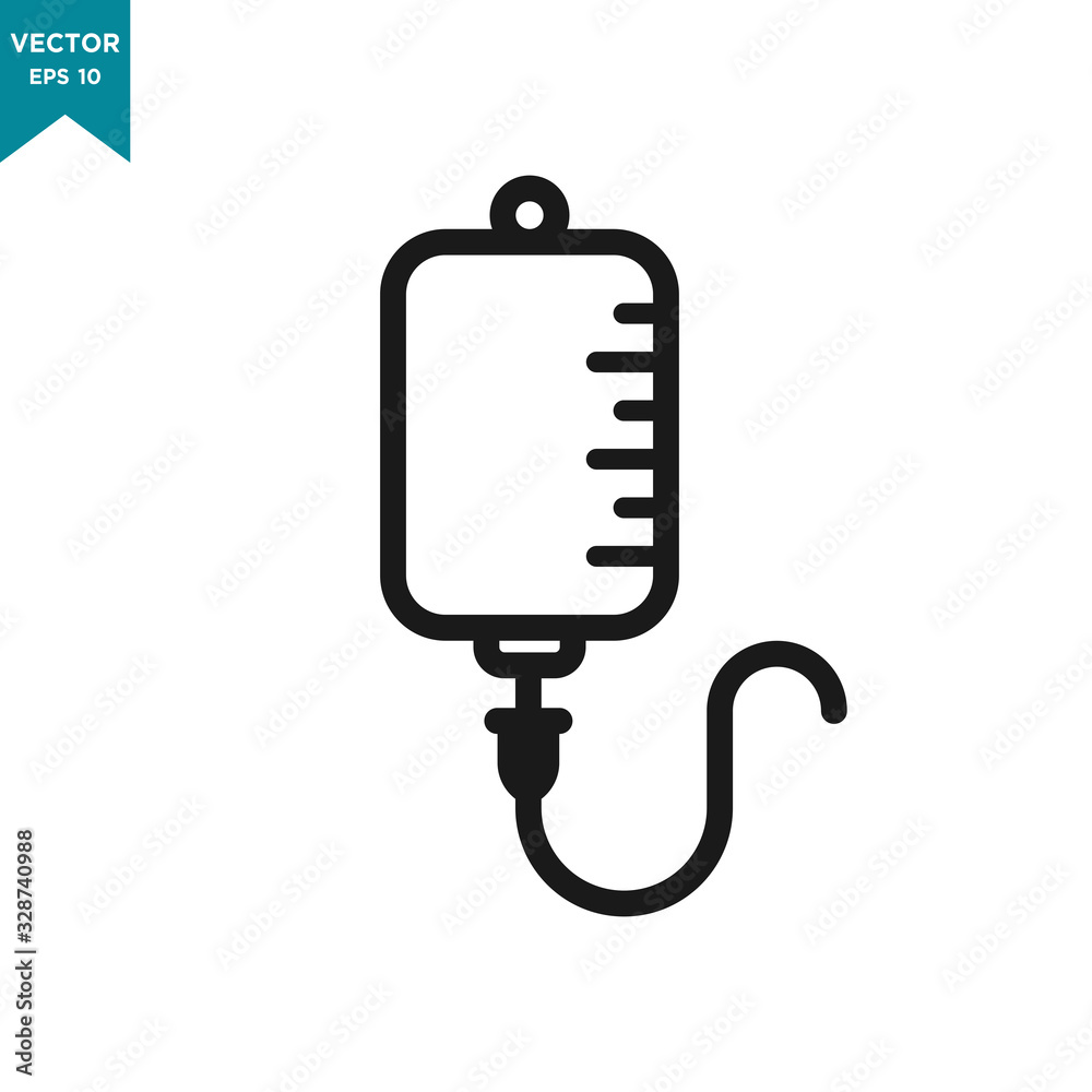 infuse icon in trendy flat style, blood bag icon, iv bag,intravenous bag 