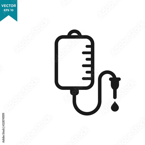 infuse icon in trendy flat style, blood bag icon, iv bag,intravenous bag 