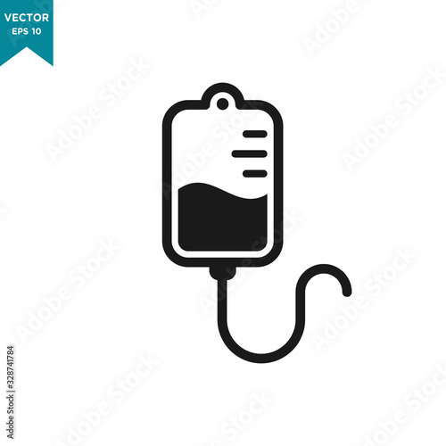 infuse icon in trendy flat style, blood bag icon, iv bag,intravenous bag 