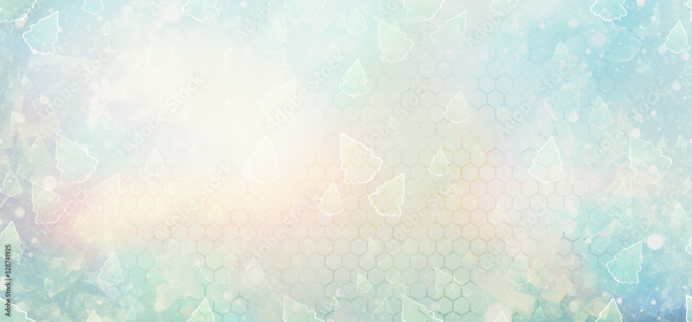 creative hexagons fir tree winter design 3d-illustration creative hexagons fir tree winter design 3d-illustration