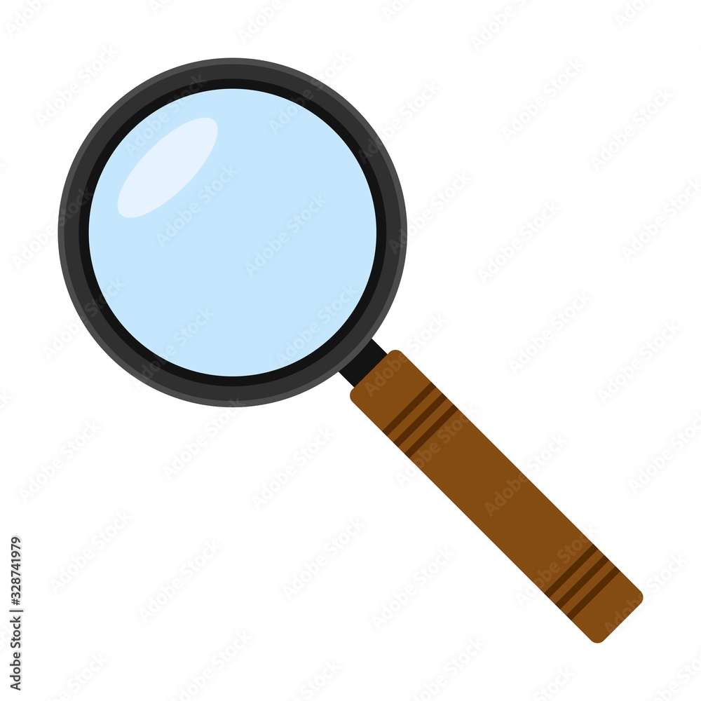 Magnifier icon isolated on white background. Vector illustration Magnifier icon isolated on white background. Vector illustration