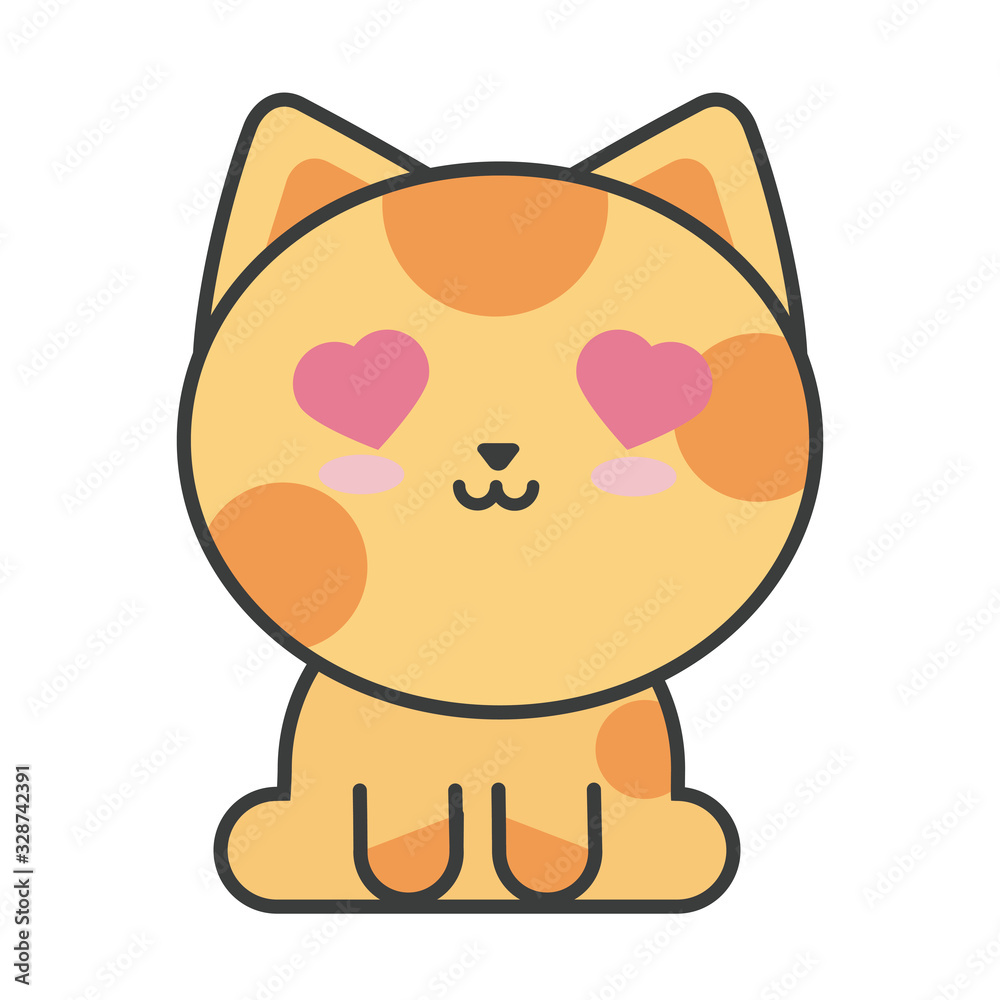 cute cat on white background, feline domestic cute cat on white background, feline domestic