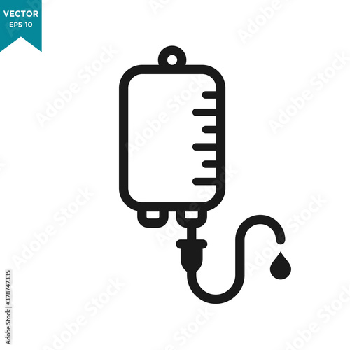 infuse icon in trendy flat style, blood bag icon, iv bag,intravenous bag 