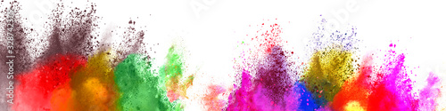 Colorful explosion on white background. Happy Holi
