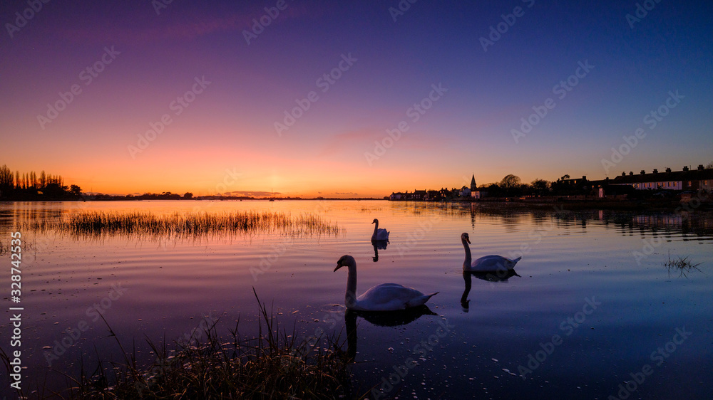 Winter sunset over Bosham harbour, West Sussex Winter sunset over Bosham harbour, West Sussex