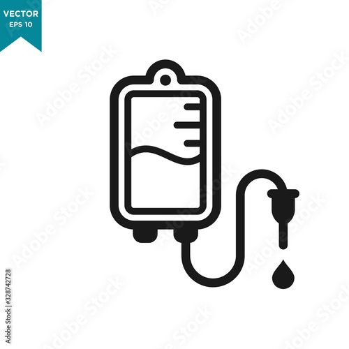 infuse icon in trendy flat style, blood bag icon, iv bag,intravenous bag 