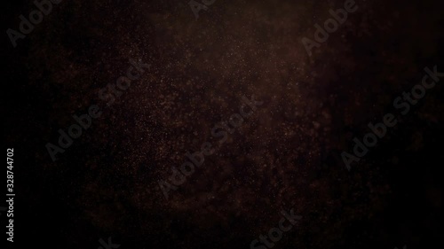 Flickering Particles, random motion of particles.On beatiful relaxing Background. Glittering Particles With Bokeh in volumetric light