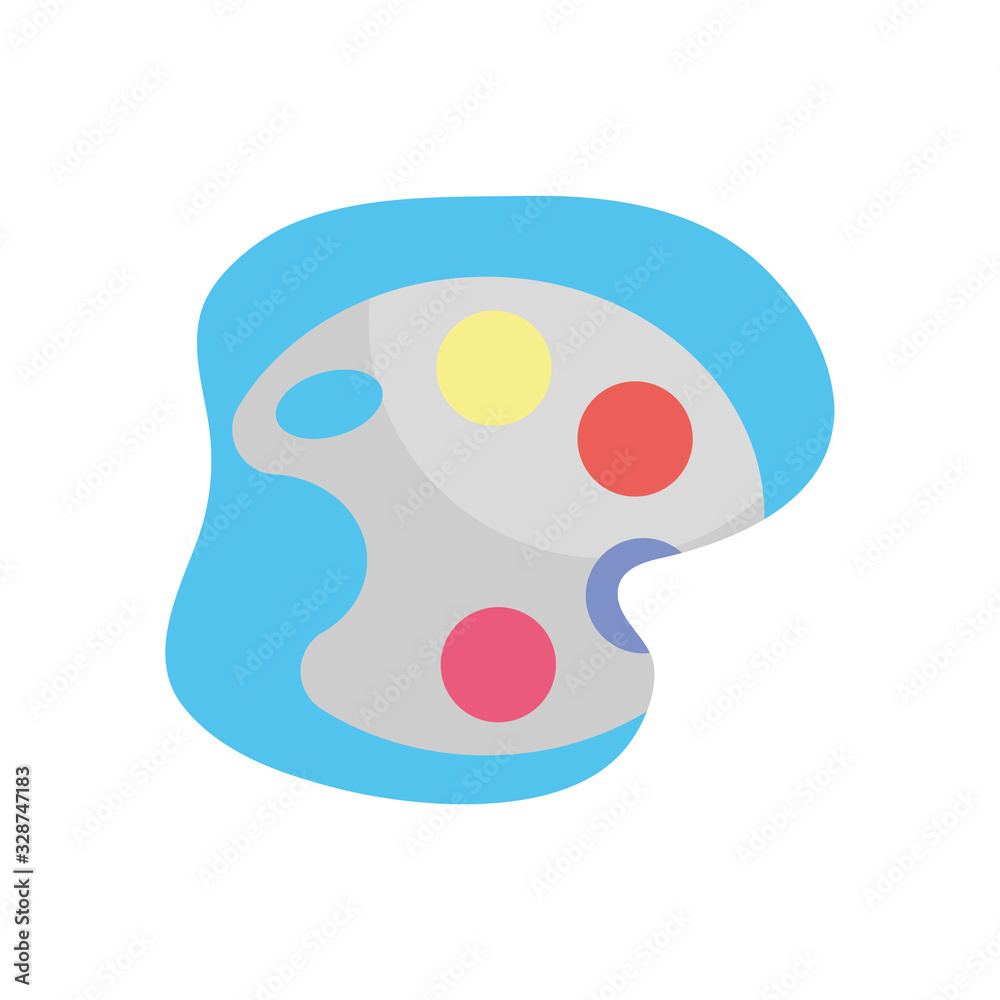Isolated paint palette flat block style icon vector design Isolated paint palette flat block style icon vector design
