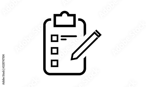 Checklist icon Notes black vector icon task edit checkbox pen pencil