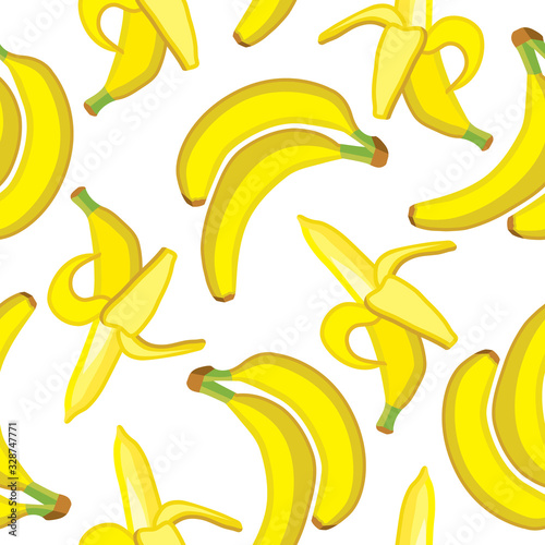 Vector seamless pattern background with bright bananas