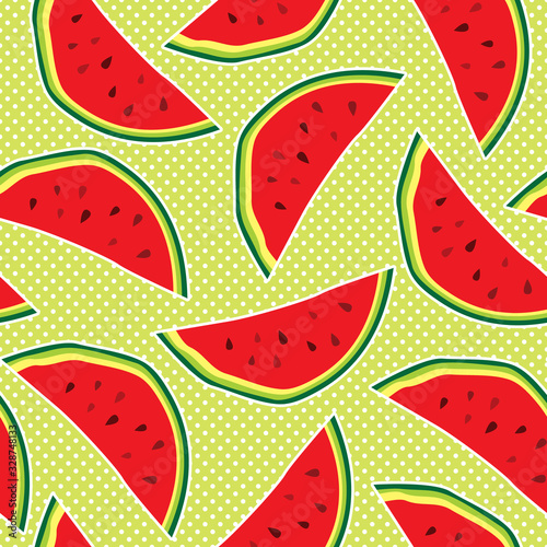 Vector seamless pattern with watermelons background design