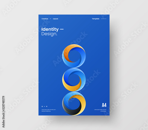 Amazing business presentation vector A4 vertical orientation front page mock up. Modern corporate report cover abstract geometric illustration design layout. Company identity brochure template.