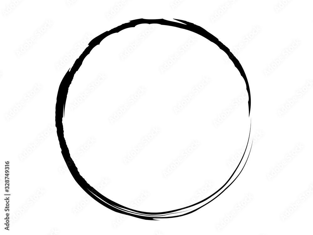 Grunge circle on a white background.Grunge black oval frame made of black ink. Grunge circle on a white background.Grunge black oval frame made of black ink.